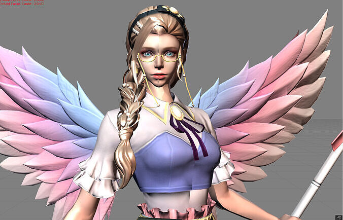 Rafaela Seraphic Selfie Low-poly 3D model