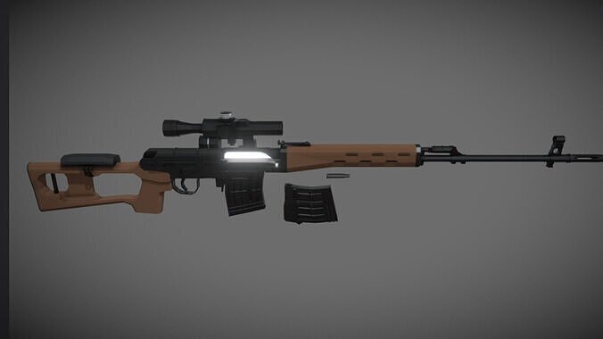 SVD Dragunov Low-poly 3D model