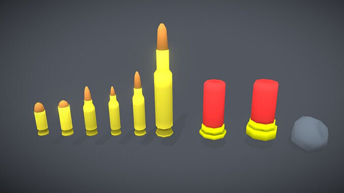 Bullets Low-poly 3D model