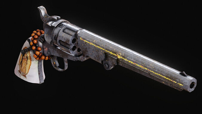 Revolver Low-poly 3D model
