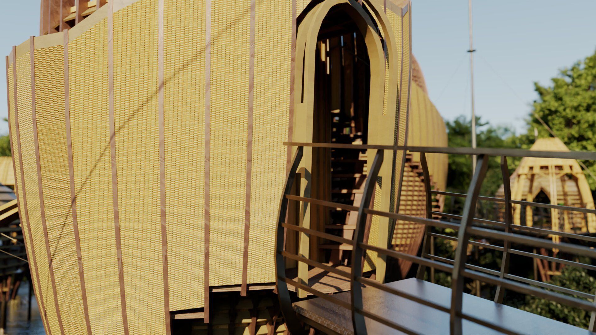Futuristic Eco Resort in Mangrove Forest - Vray 3D Scene  Low-poly 3D model_18
