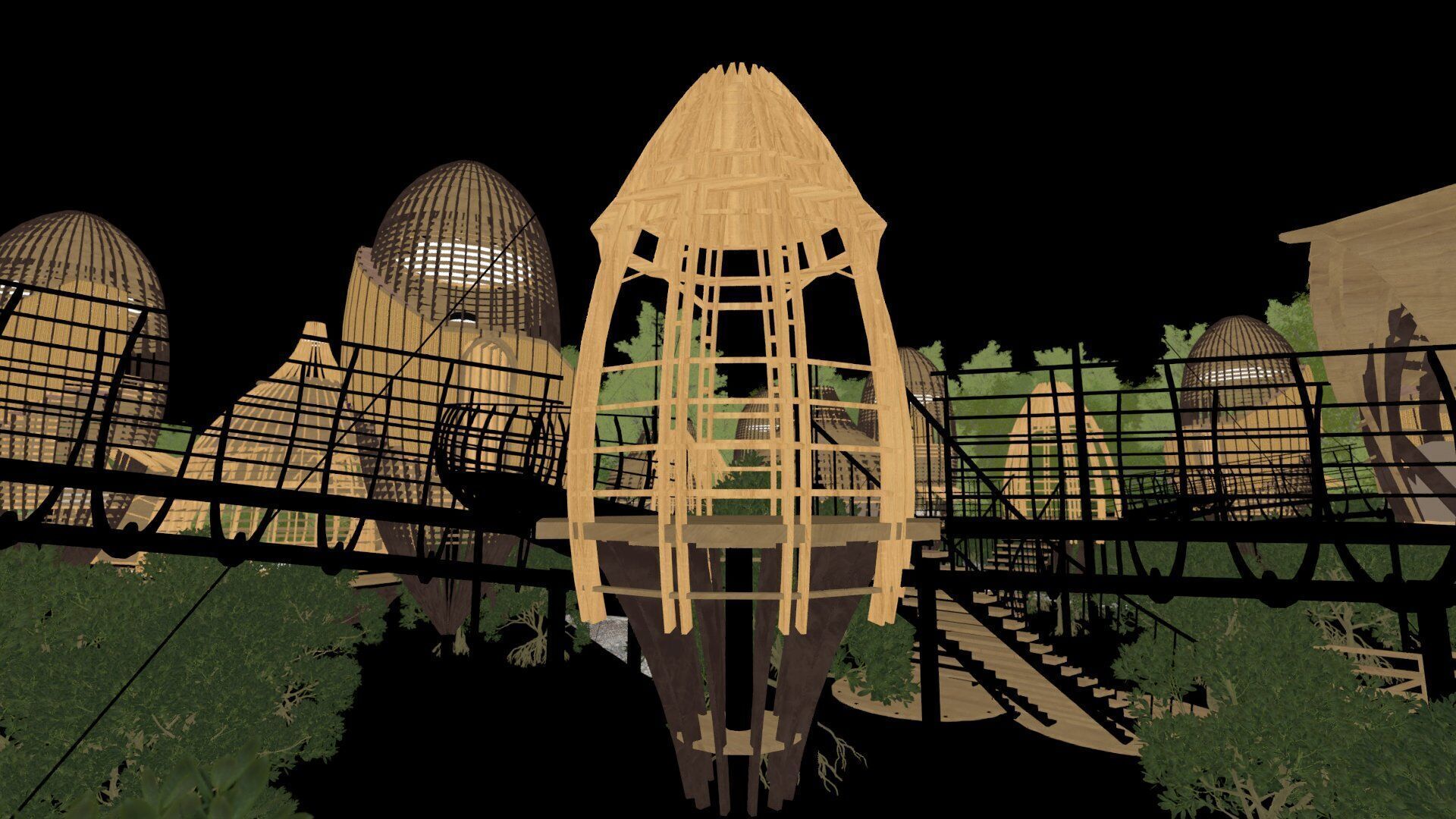 Futuristic Eco Resort in Mangrove Forest - Vray 3D Scene  Low-poly 3D model_9
