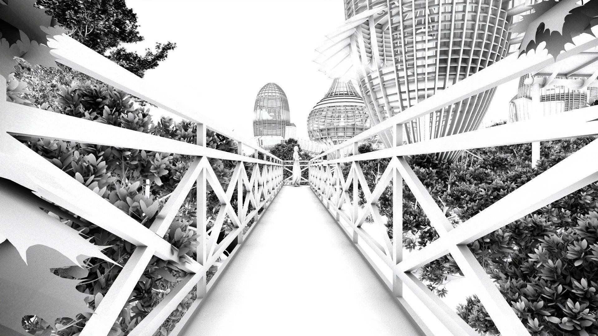 Futuristic Eco Resort in Mangrove Forest - Vray 3D Scene  Low-poly 3D model_44