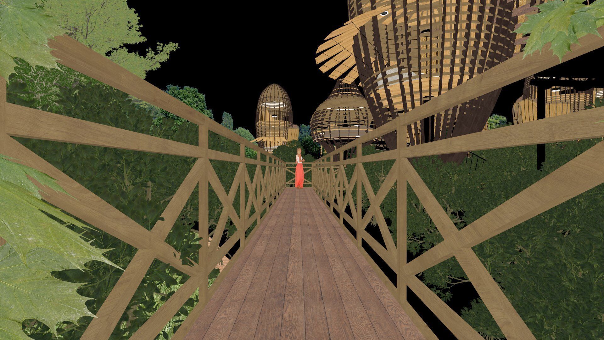 Futuristic Eco Resort in Mangrove Forest - Vray 3D Scene  Low-poly 3D model_29