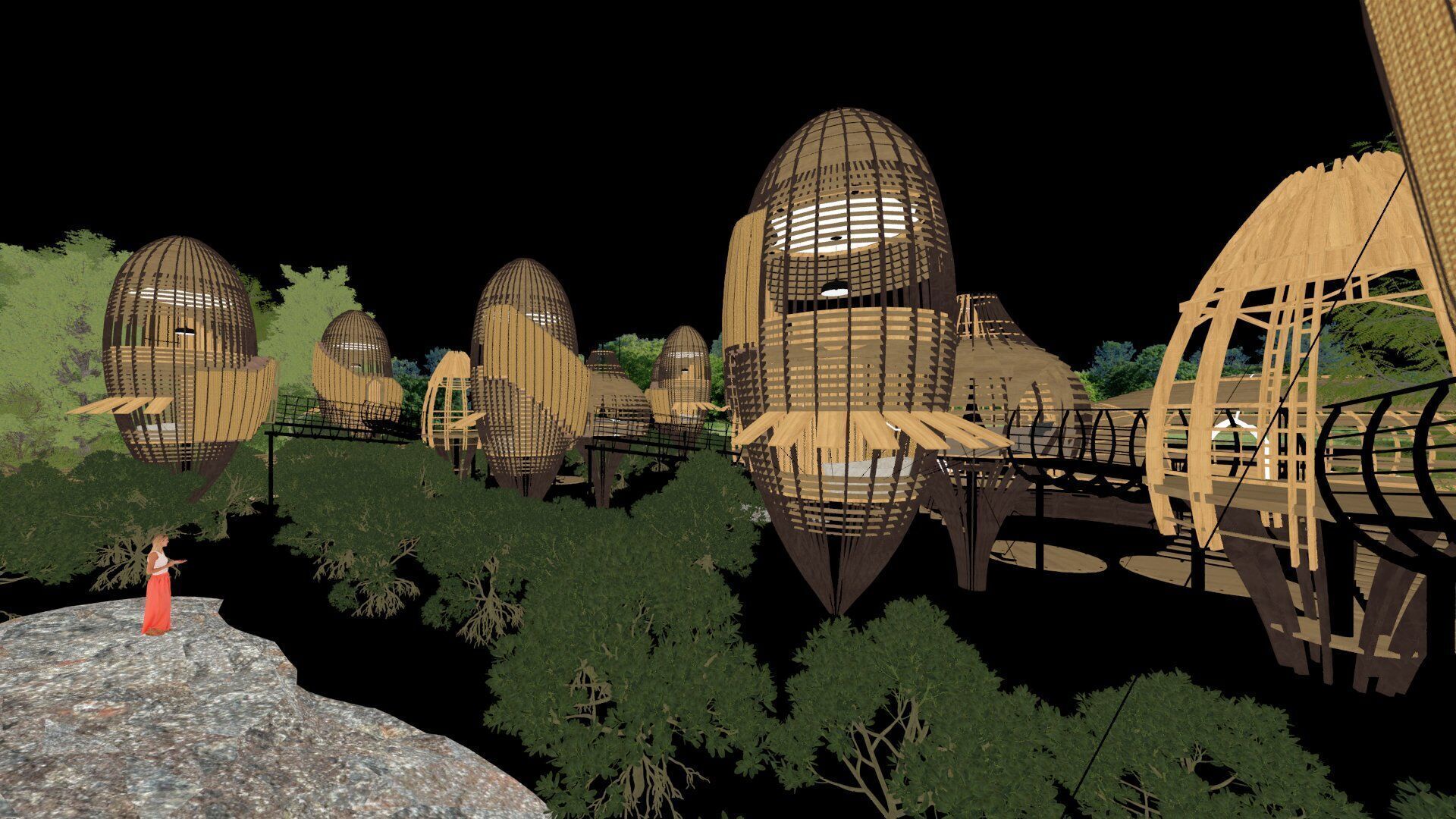Futuristic Eco Resort in Mangrove Forest - Vray 3D Scene  Low-poly 3D model_33