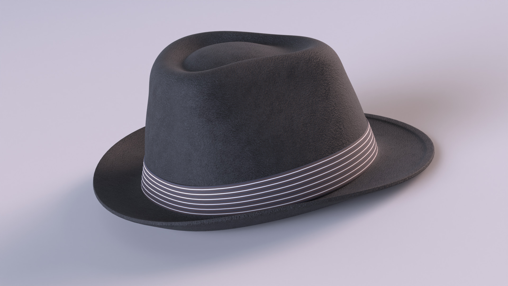 Fedora Hat Low-poly 3D model_3