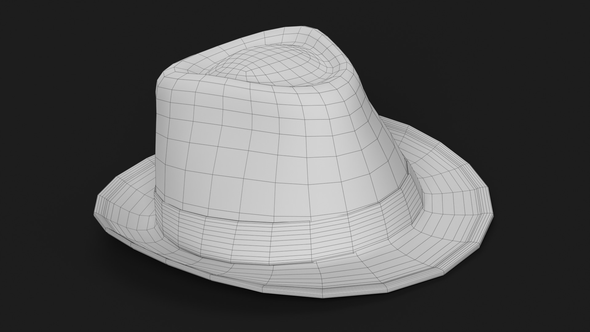 Fedora Hat Low-poly 3D model_12