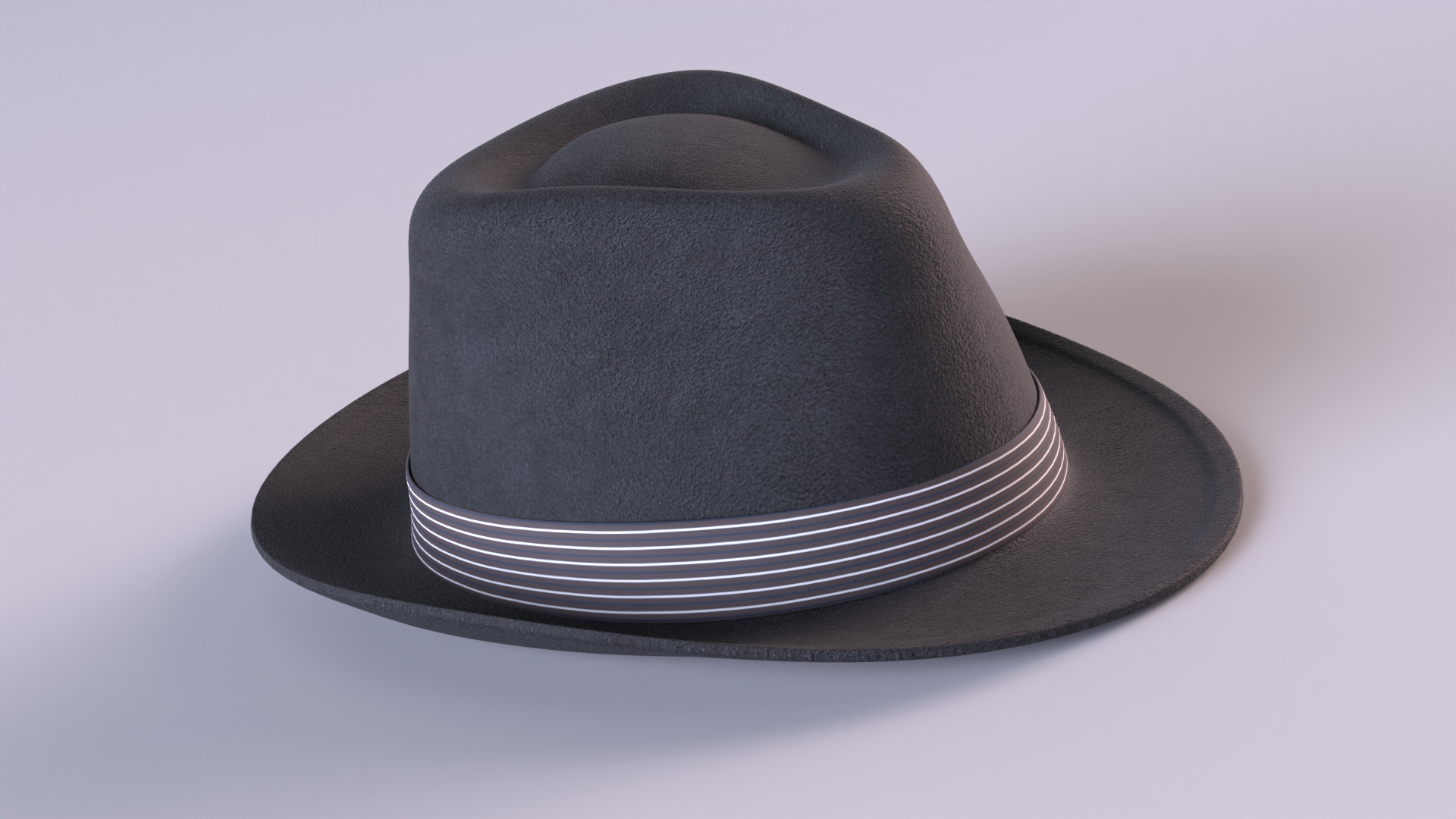 Fedora Hat Low-poly 3D model_2