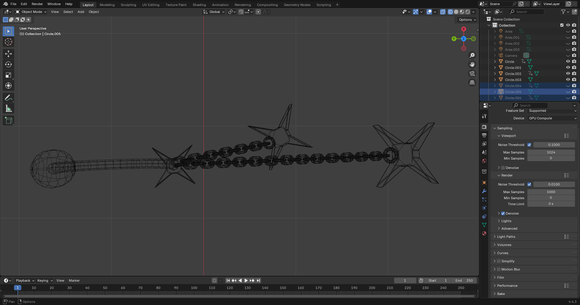 Star Earrings 3D model_7