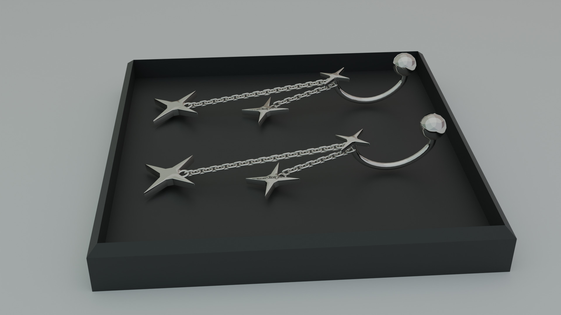 Star Earrings 3D model_3