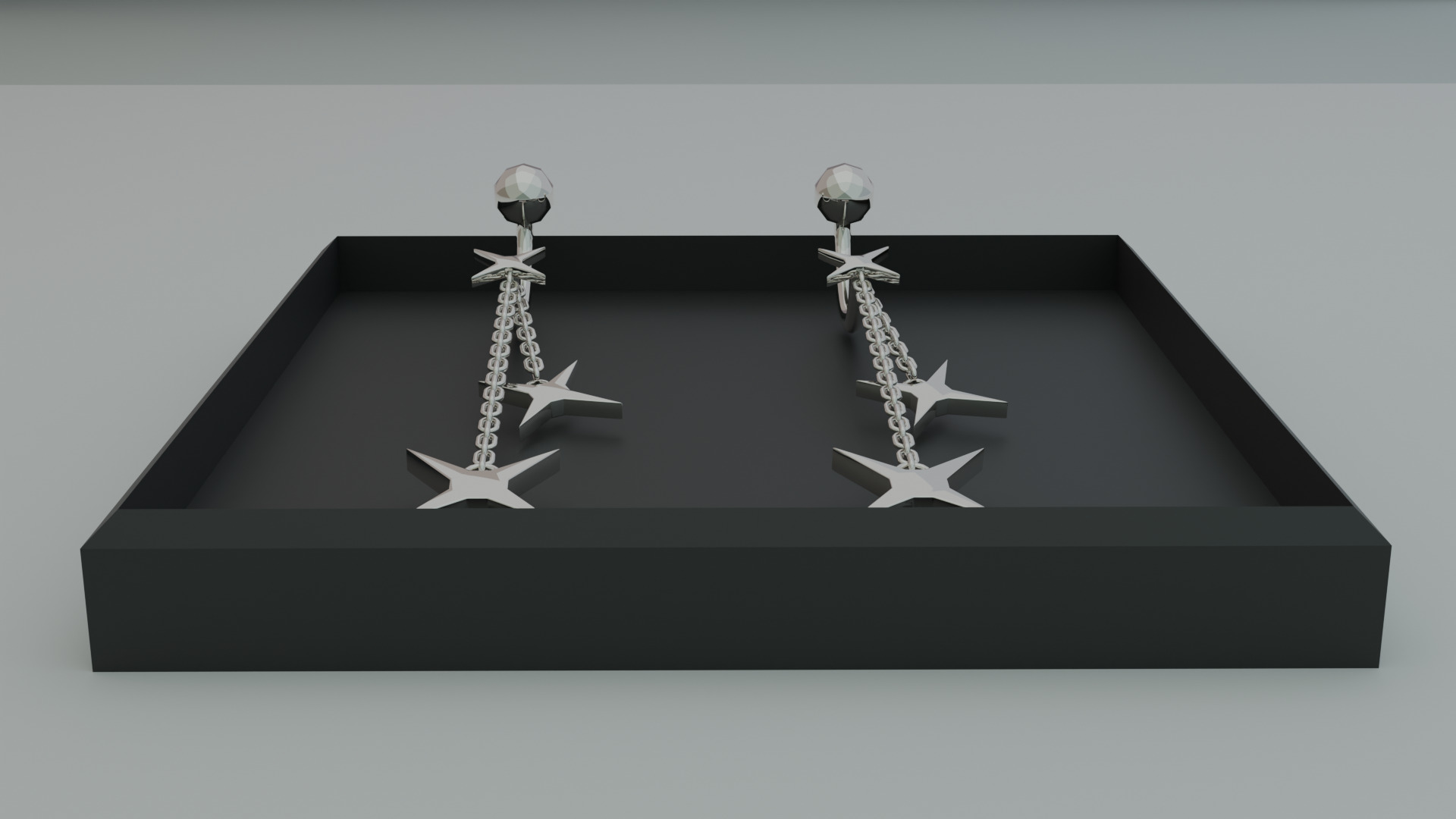 Star Earrings 3D model_2