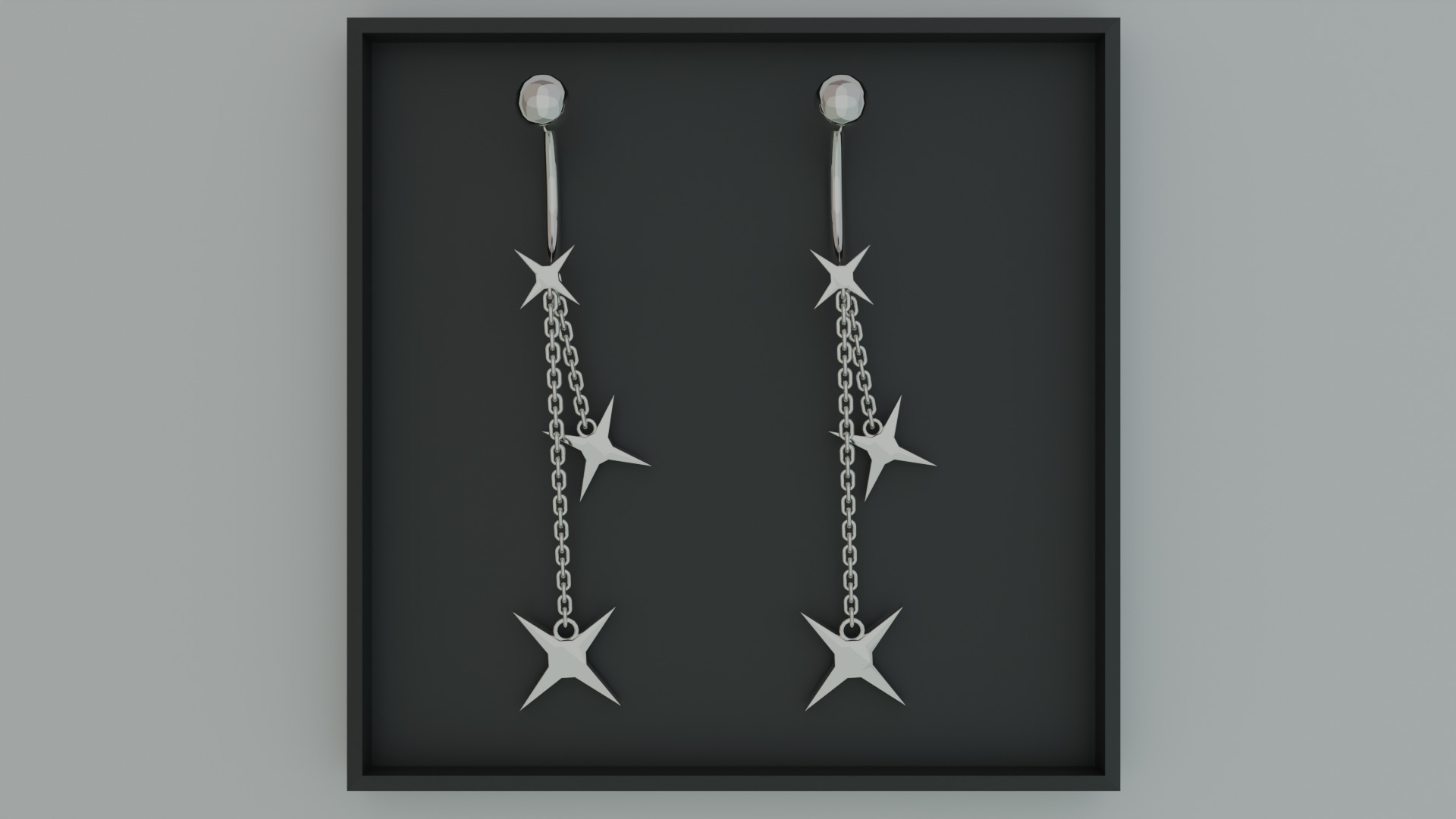 Star Earrings 3D model_1
