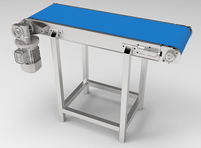 Pharmaceutical Belt Conveyor Low-poly 3D model
