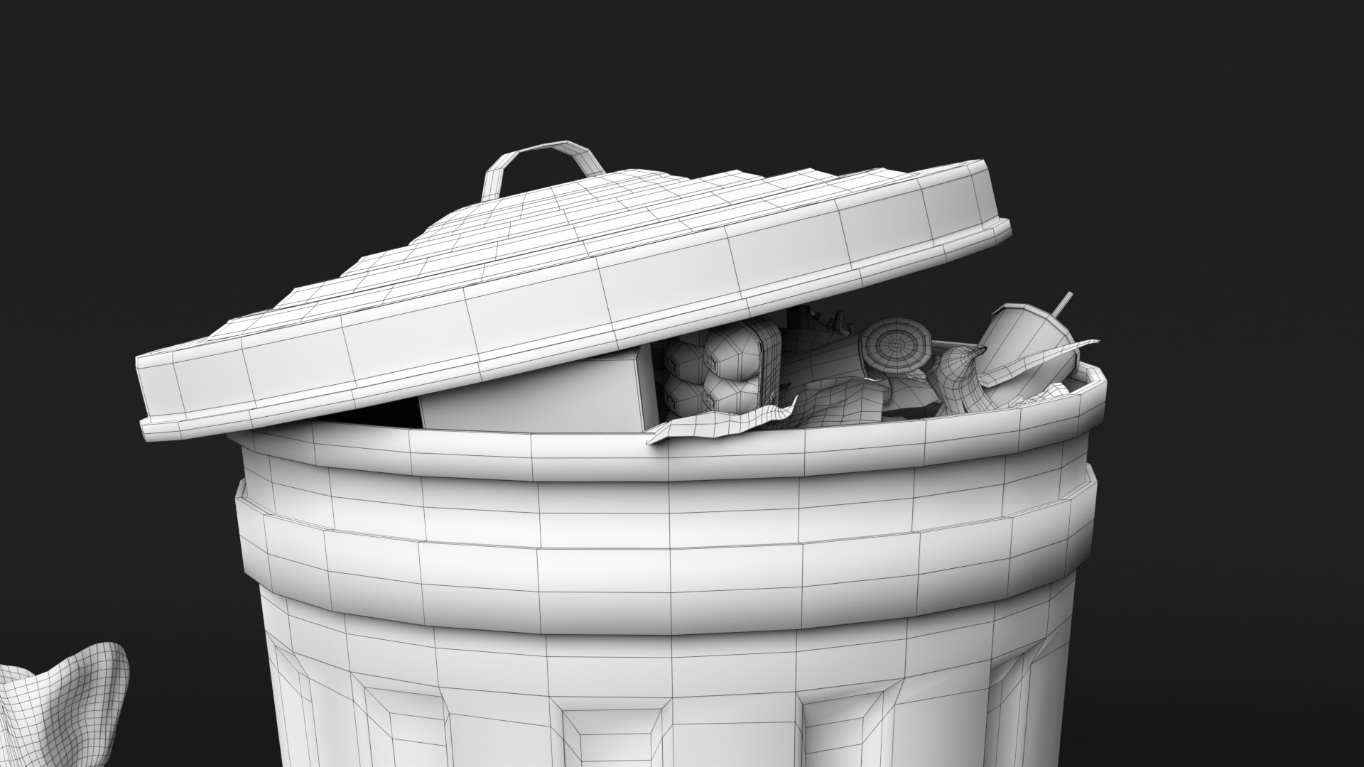 Trash can and garbage 3D model_12