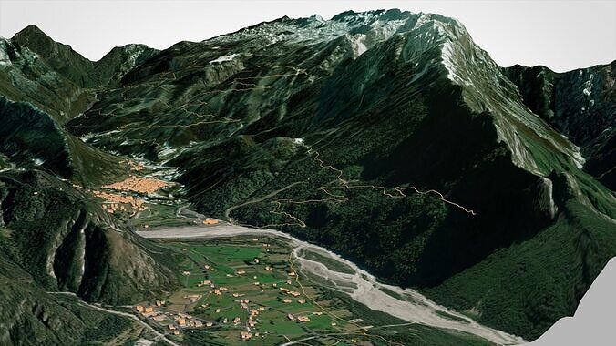 Mountain landscape Monte Colon Province of Pordenone Italy 3D model