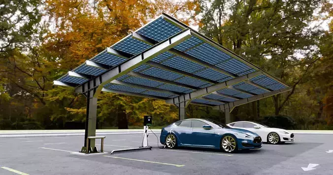 L Type 4 Car Solar Carport