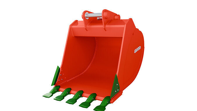 ESCO Flat Bottom Bucket HeavyDuty Construction for Excavators Low-poly 3D model