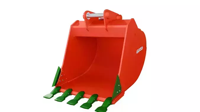 ESCO Flat Bottom Bucket HeavyDuty Construction for Excavators Low-poly 3D model