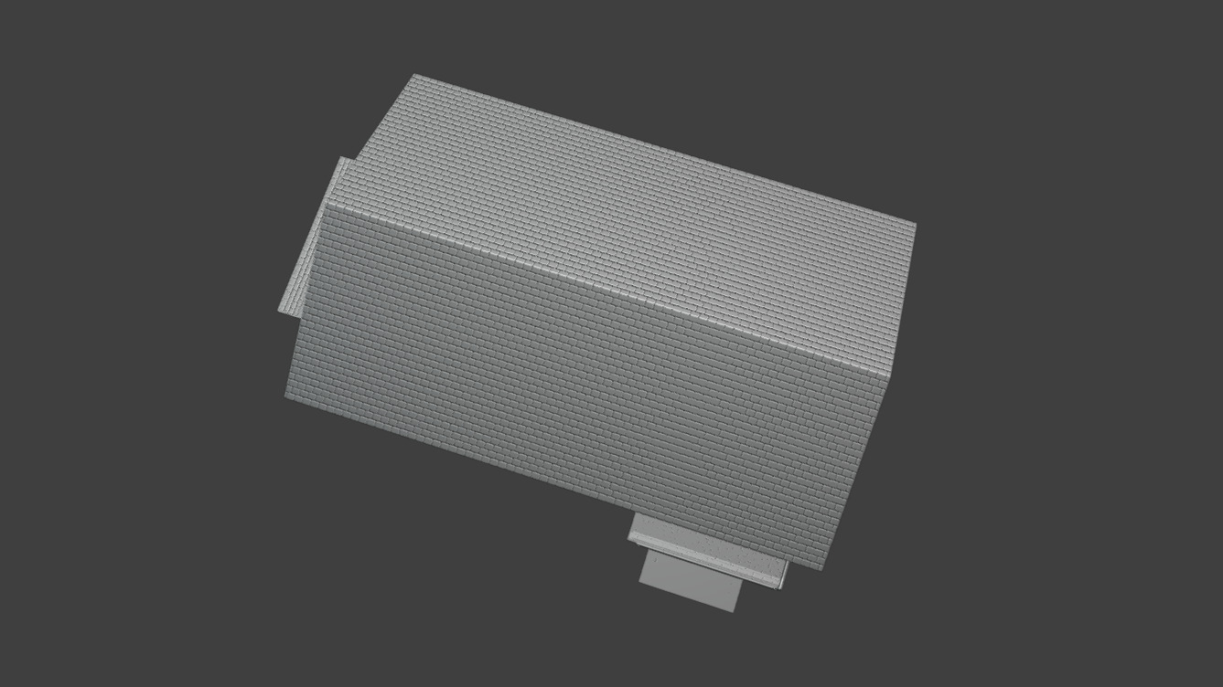 Historic Train Station Bld Low Poly Industrial Shed Warehouse 3D print model_8