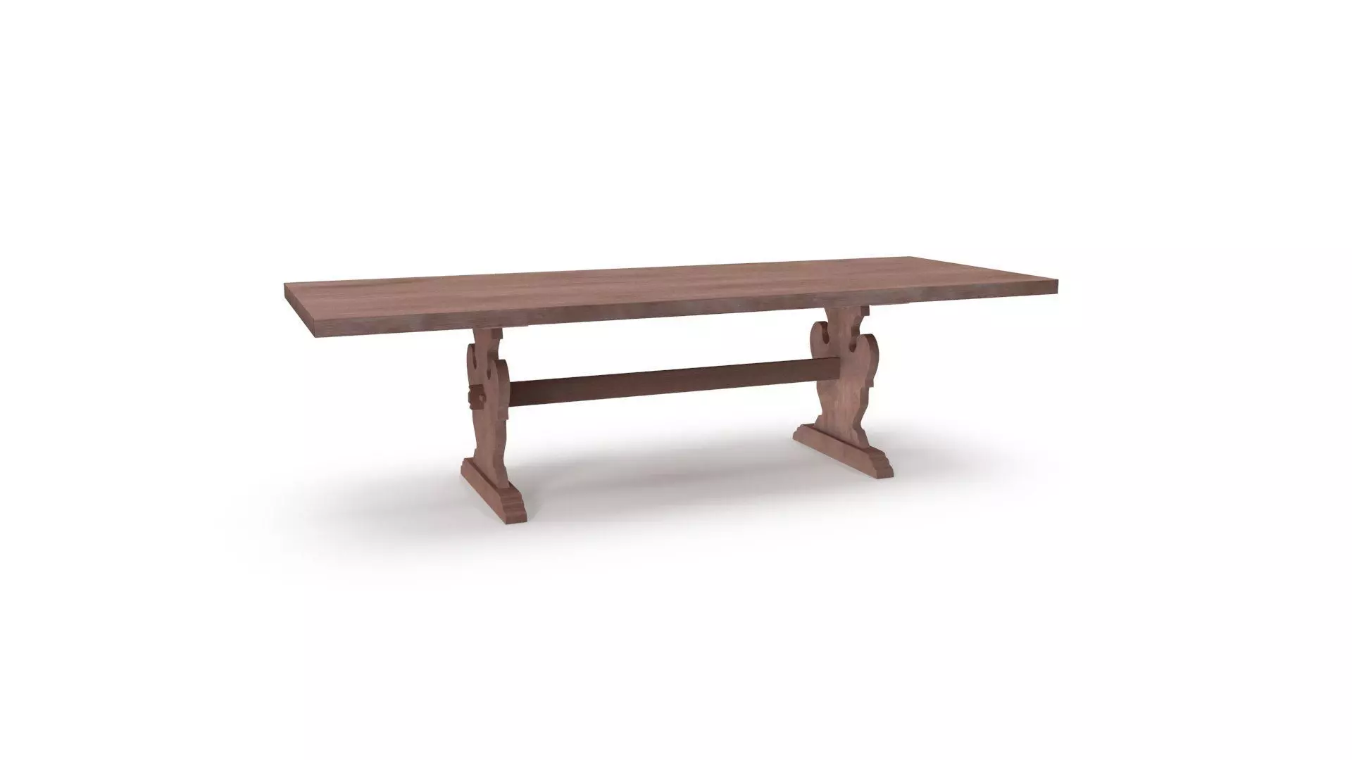 Chris Natural Wood Dining Table Low-poly 3D model