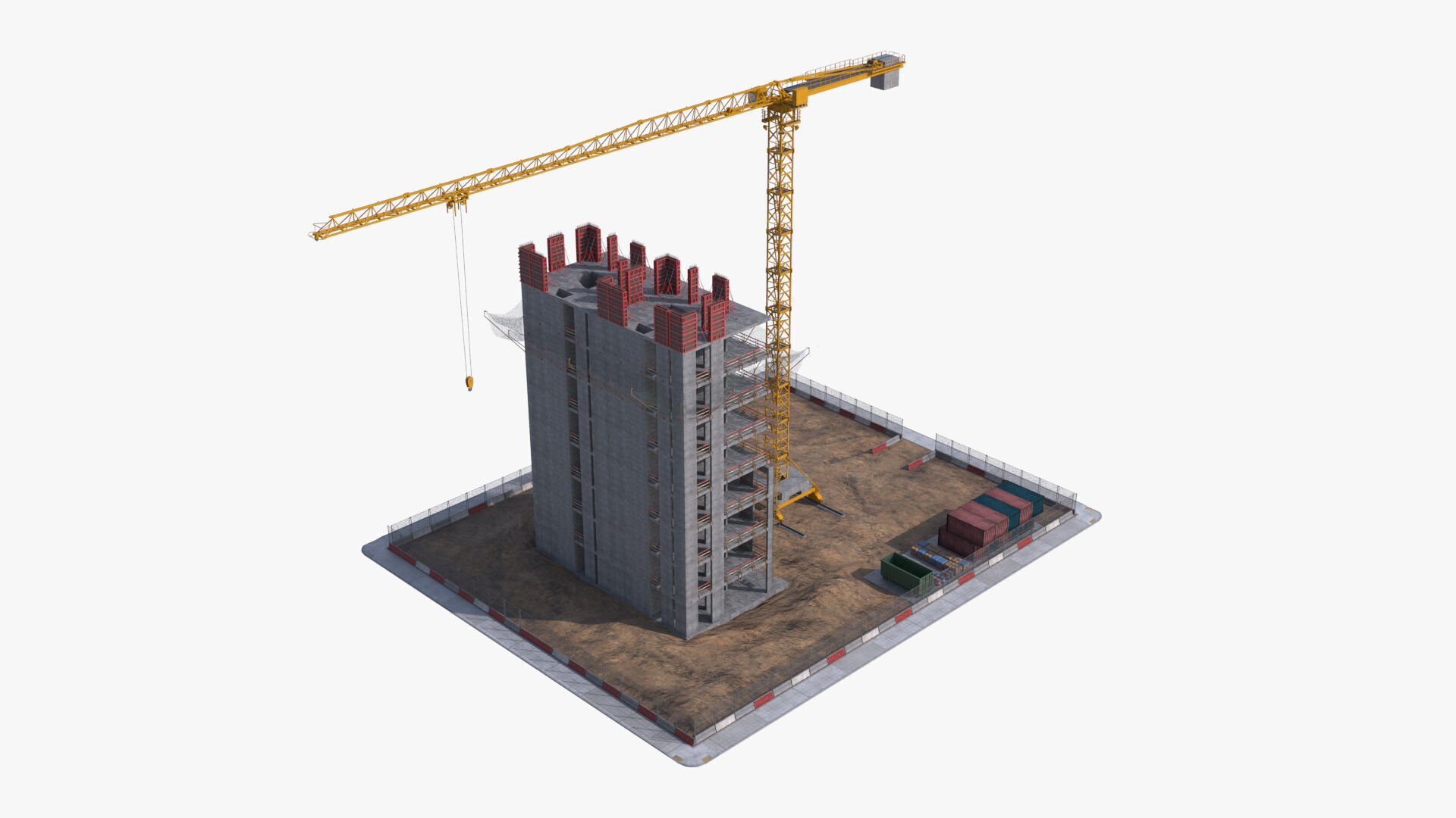Under Construction Scene Low-poly 3D model_1