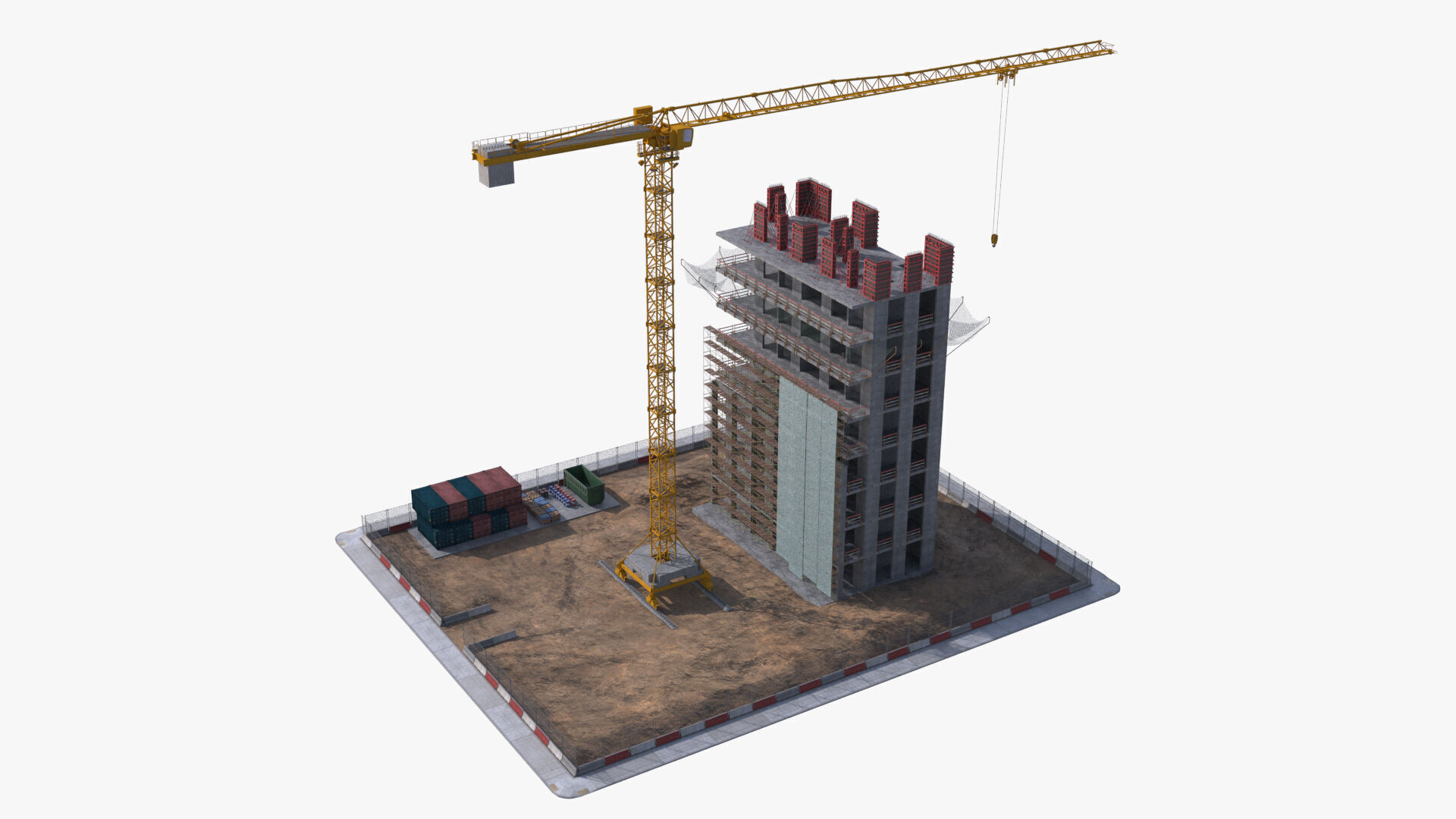 Under Construction Scene Low-poly 3D model_3