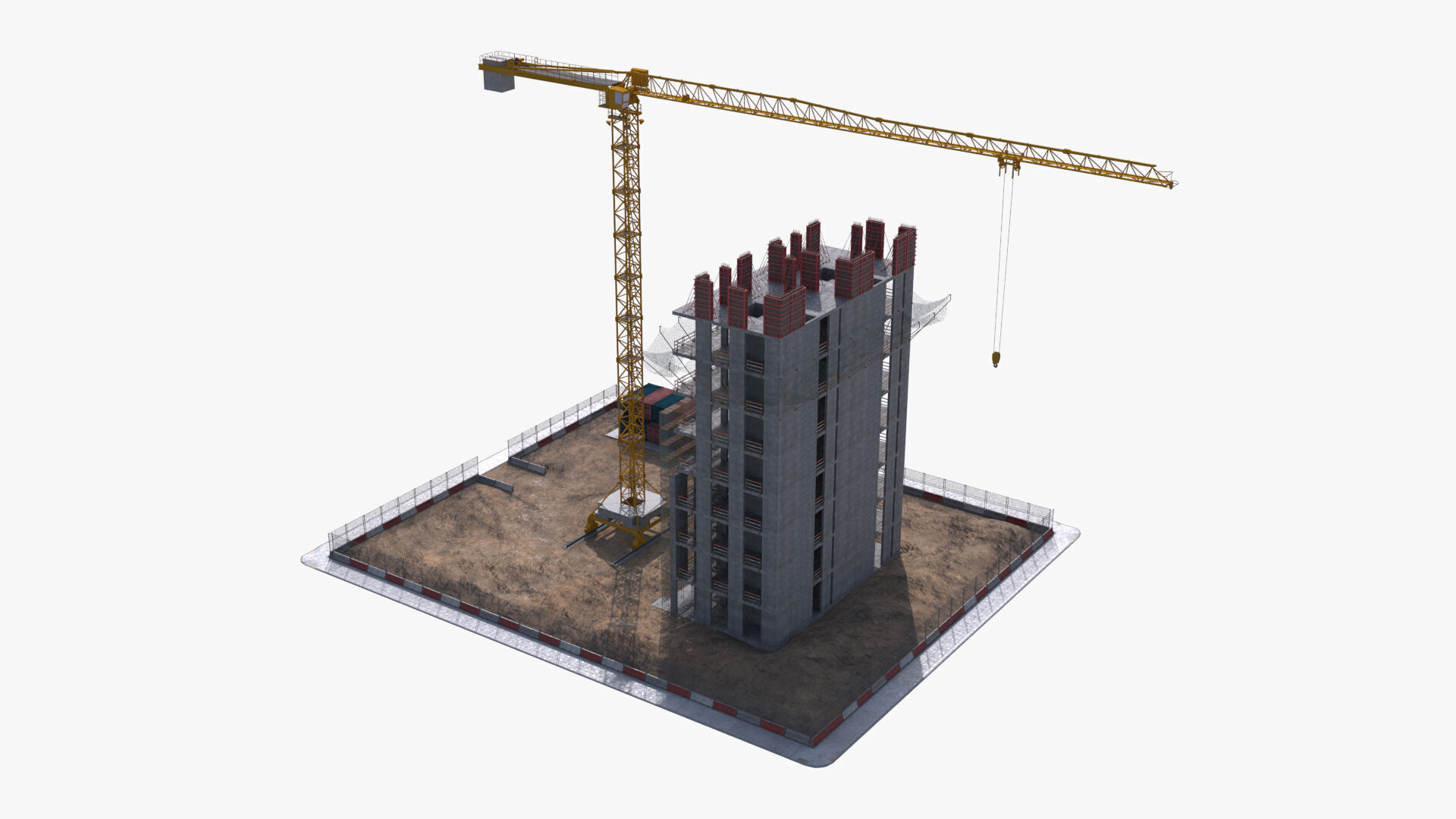 Under Construction Scene Low-poly 3D model_2