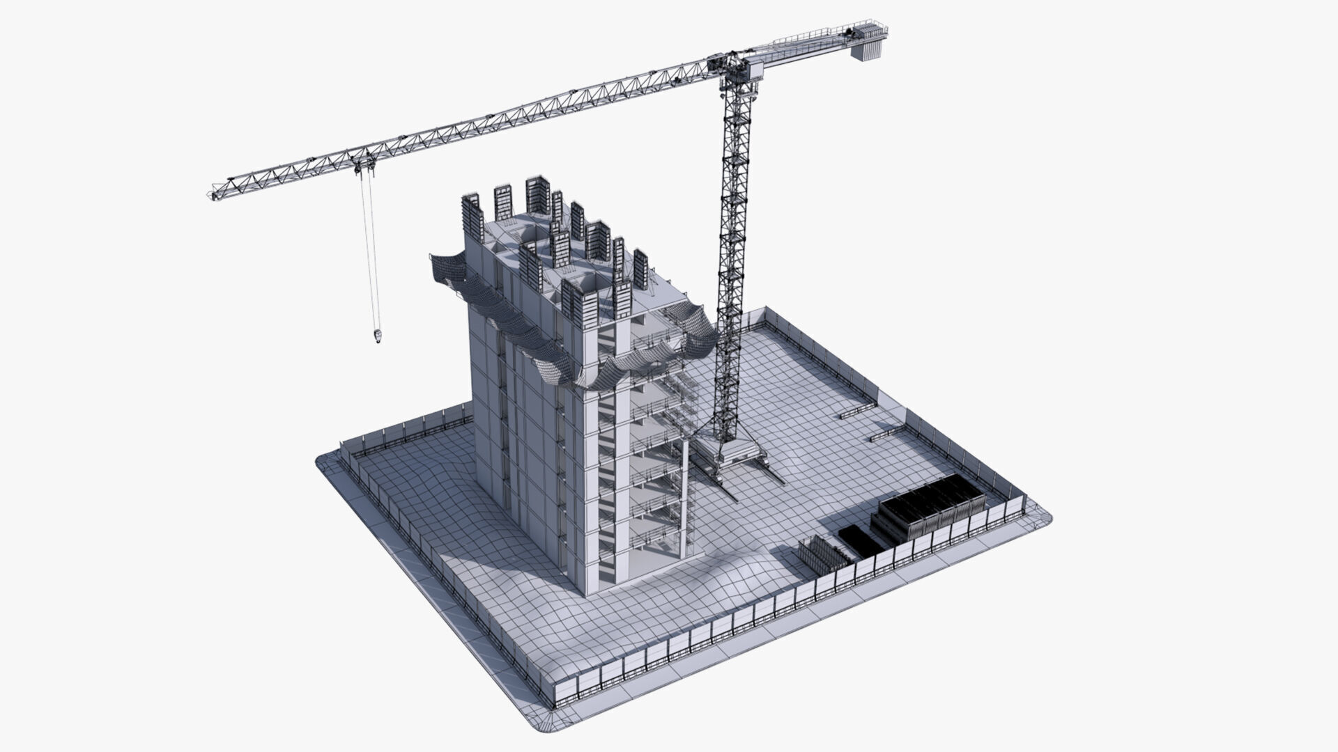 Under Construction Scene Low-poly 3D model_17