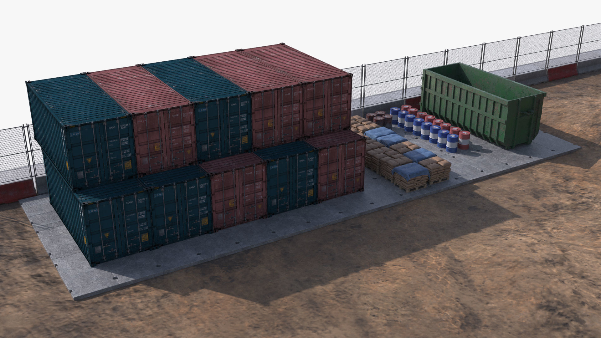 Under Construction Scene Low-poly 3D model_6