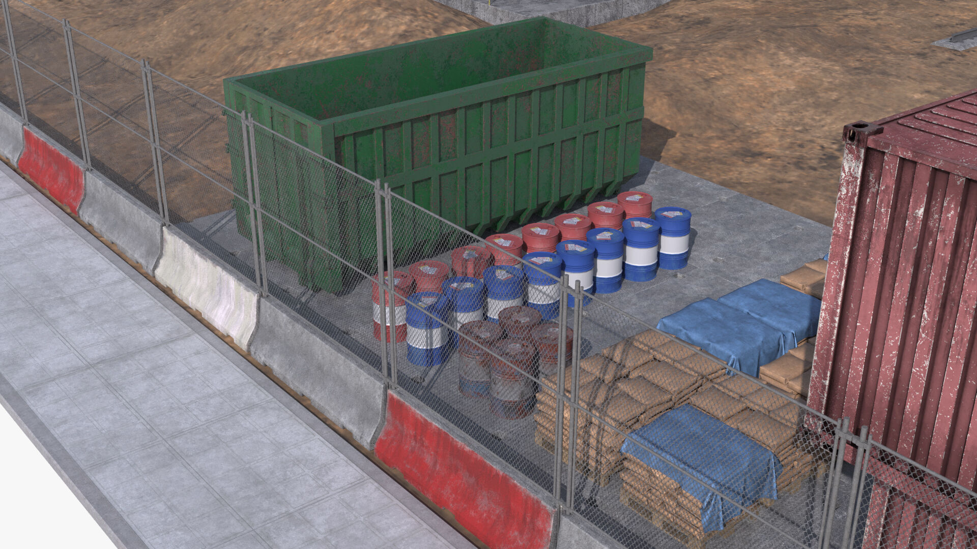 Under Construction Scene Low-poly 3D model_7