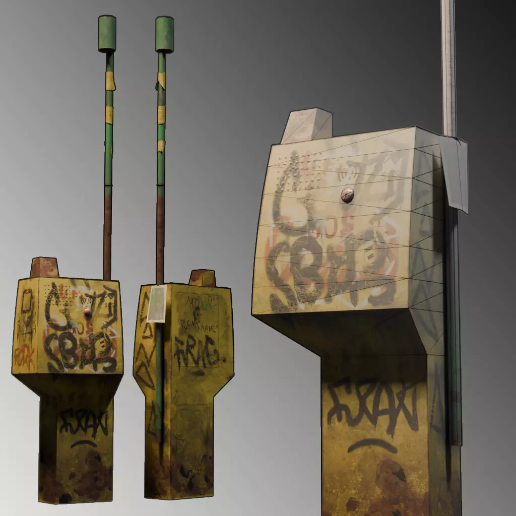 3D Scouting Series - SOS Column Free low-poly 3D model