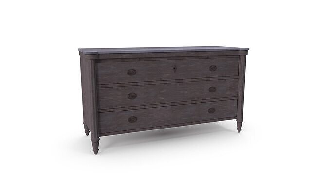 Augusta Wood Drawer Dresser 3D model