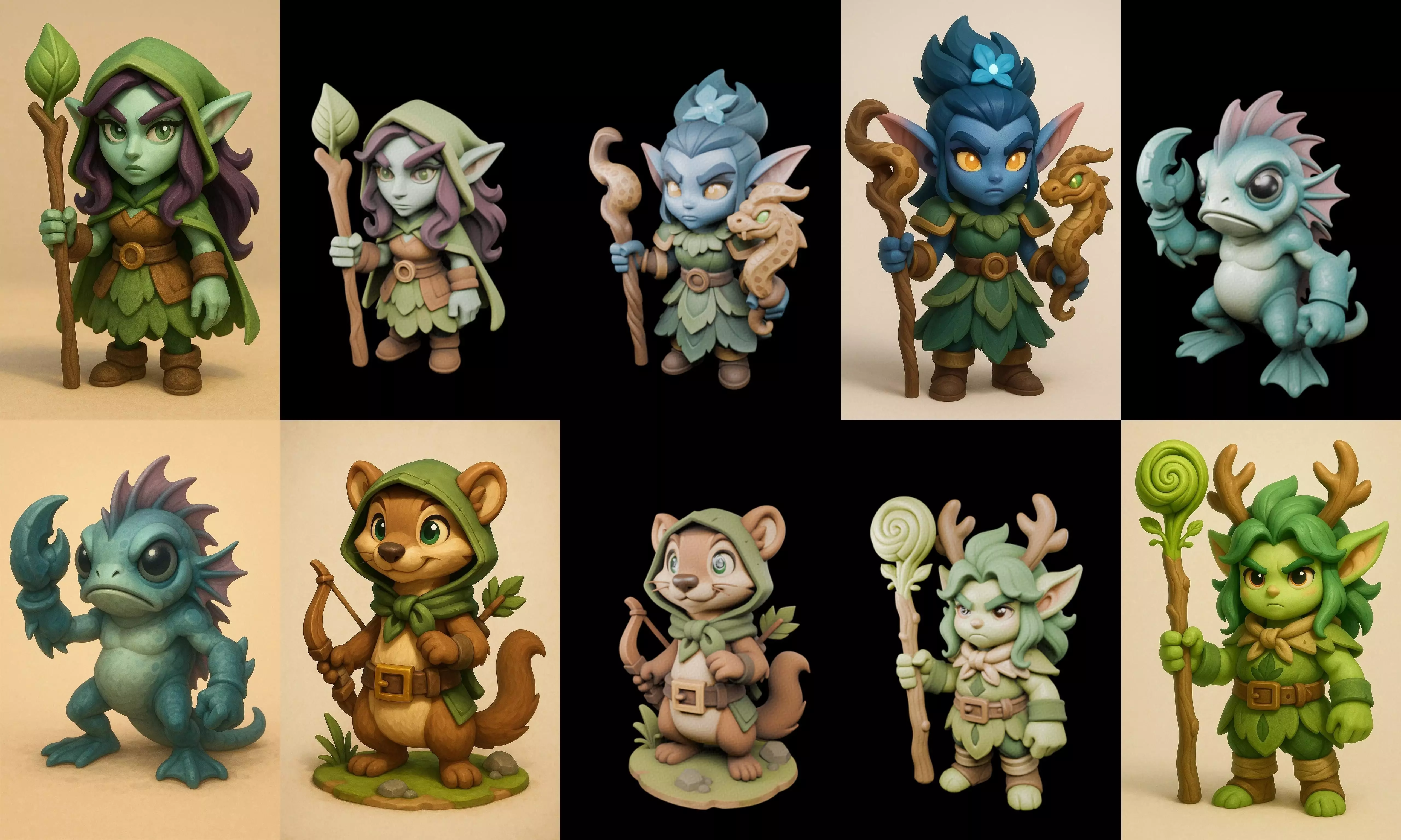 Role Play Fantasy Character bundle 72 pack 77 glb Low-poly 3D model_0