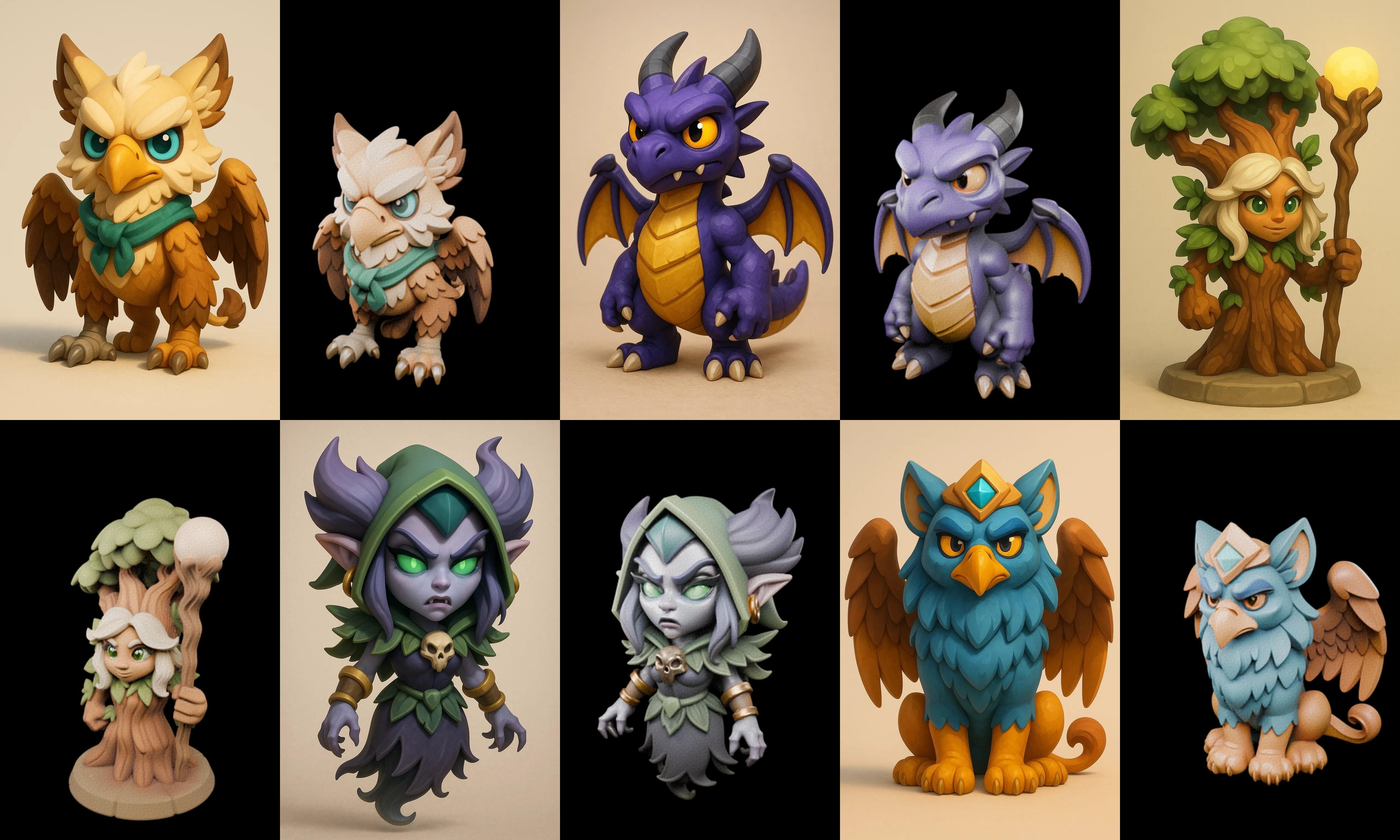 Role Play Fantasy Character bundle 72 pack 77 glb Low-poly 3D model_9