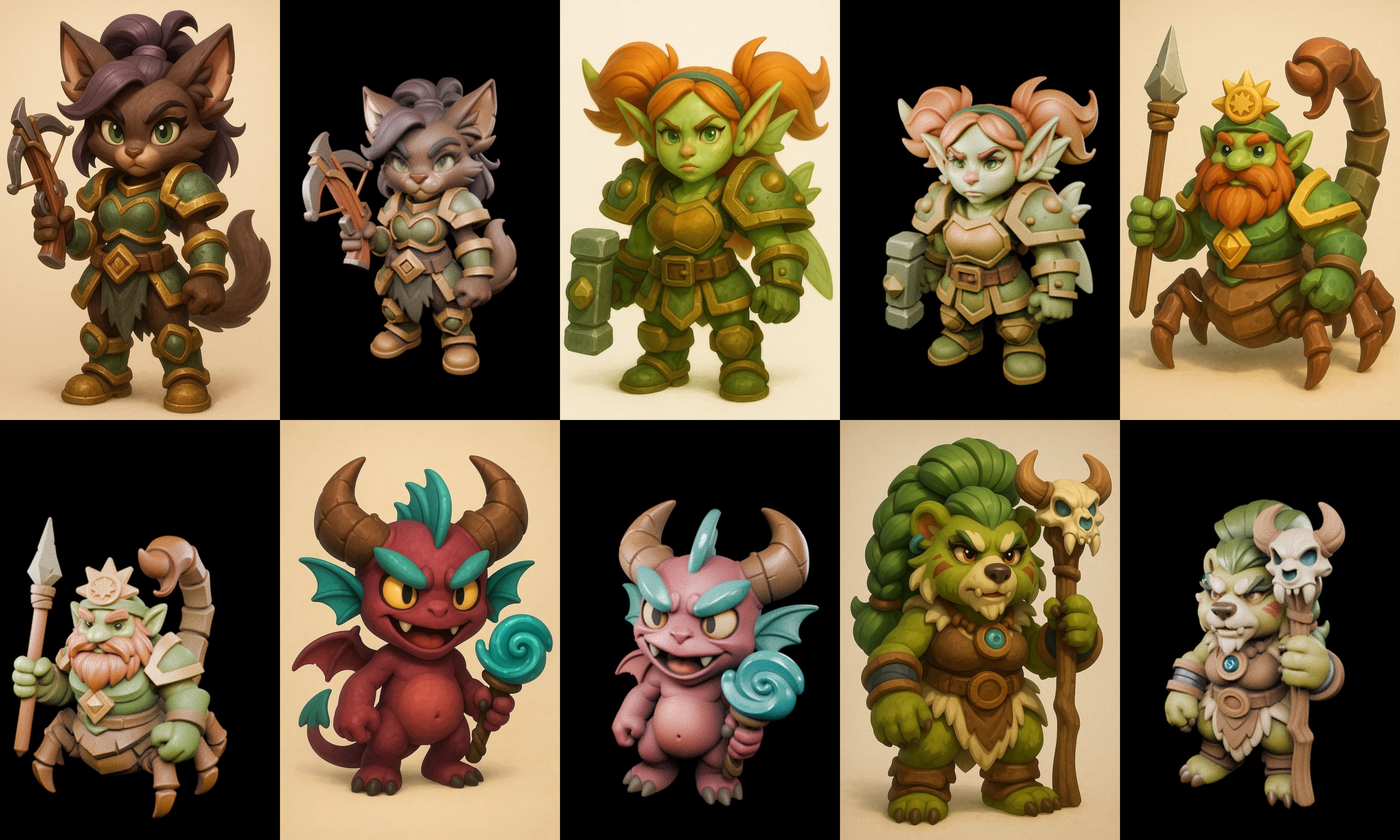 Role Play Fantasy Character bundle 72 pack 77 glb Low-poly 3D model_8