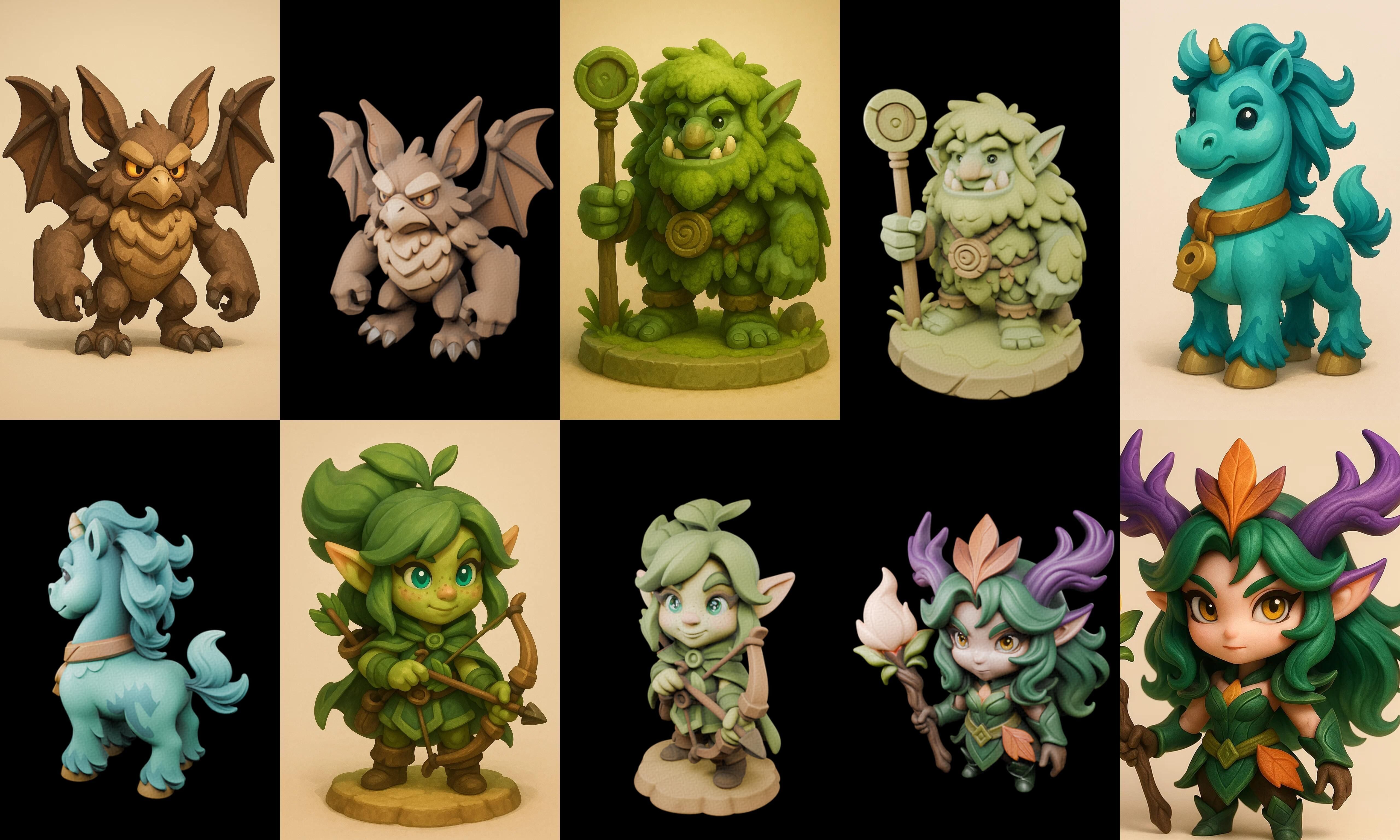 Role Play Fantasy Character bundle 72 pack 77 glb Low-poly 3D model_10