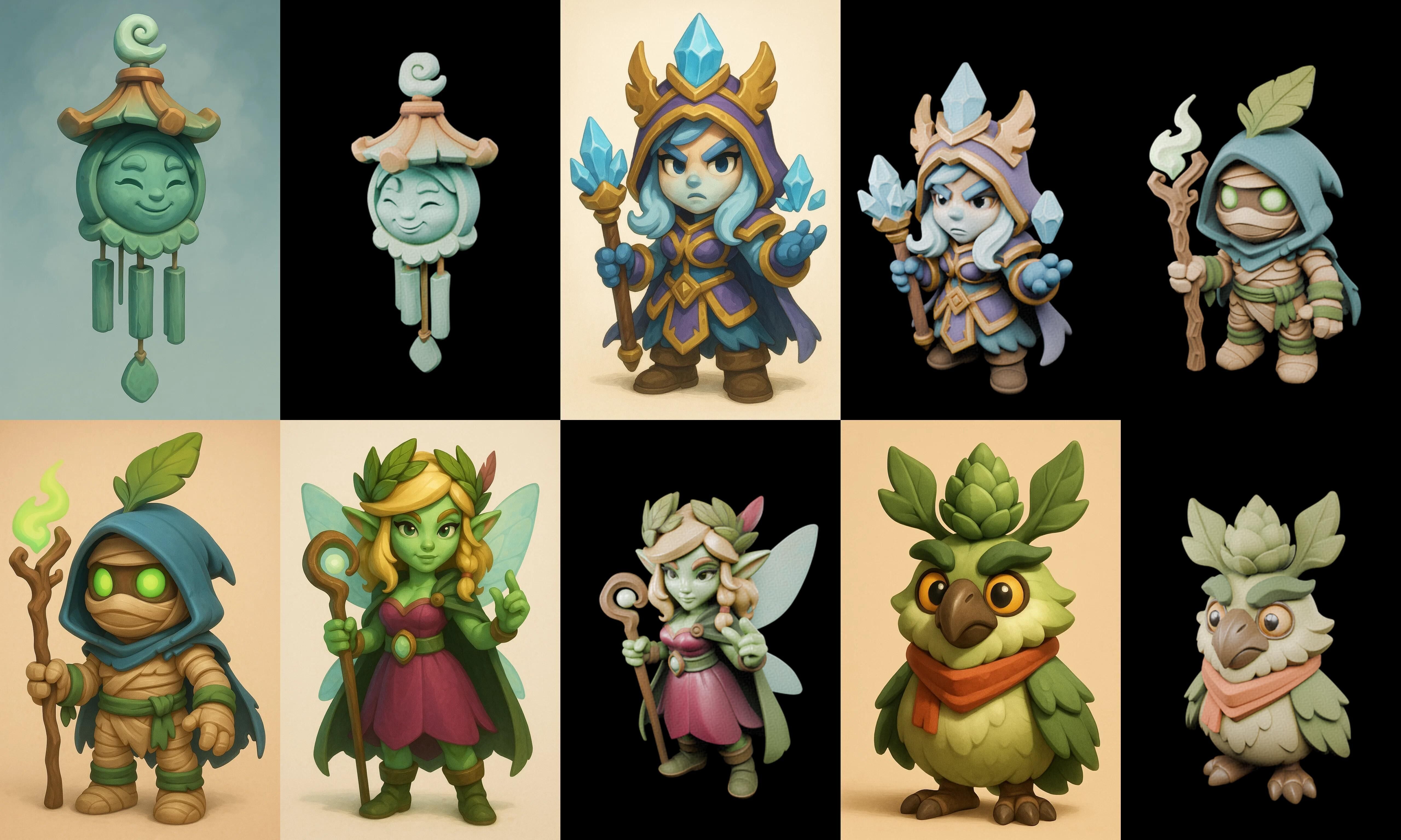 Role Play Fantasy Character bundle 72 pack 77 glb Low-poly 3D model_6