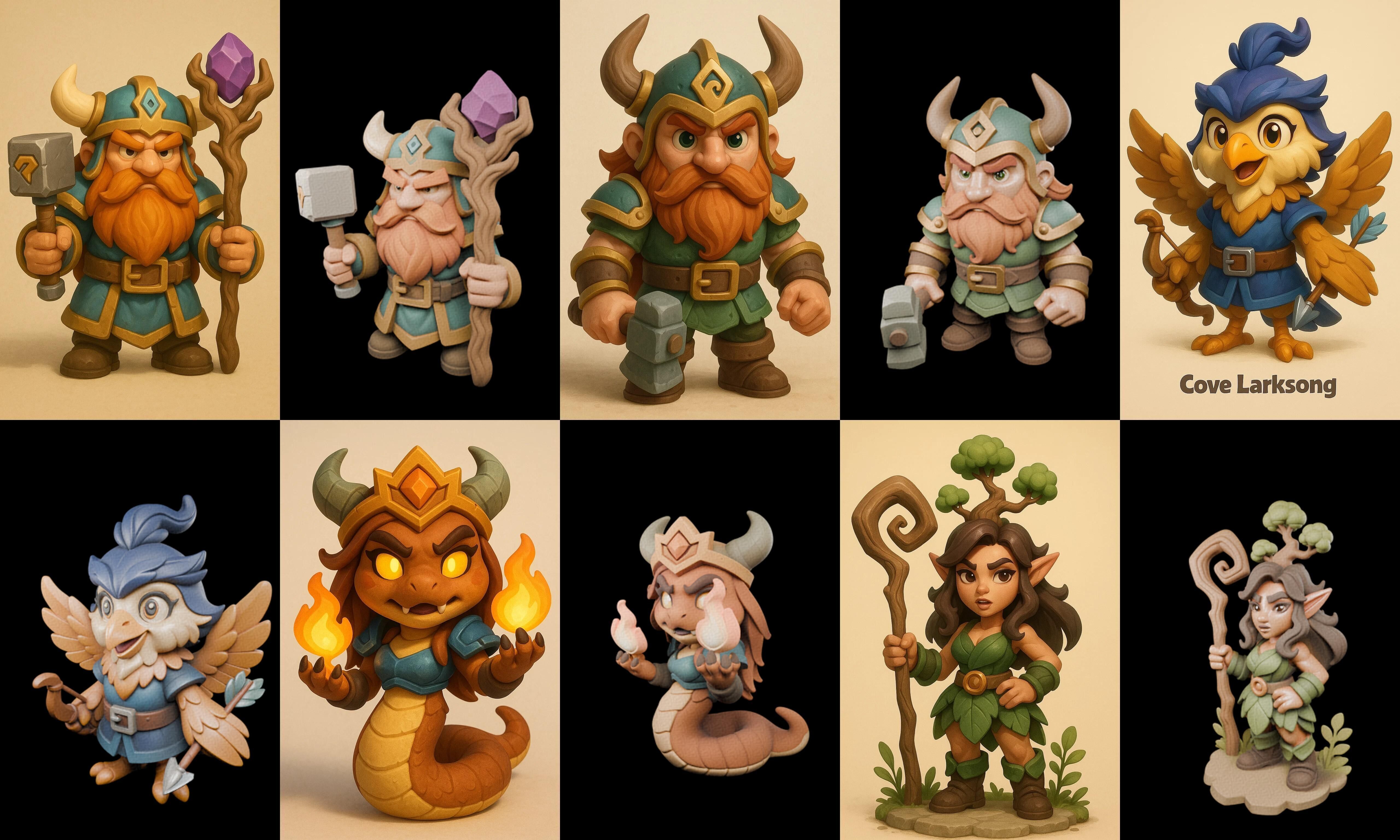 Role Play Fantasy Character bundle 72 pack 77 glb Low-poly 3D model_11