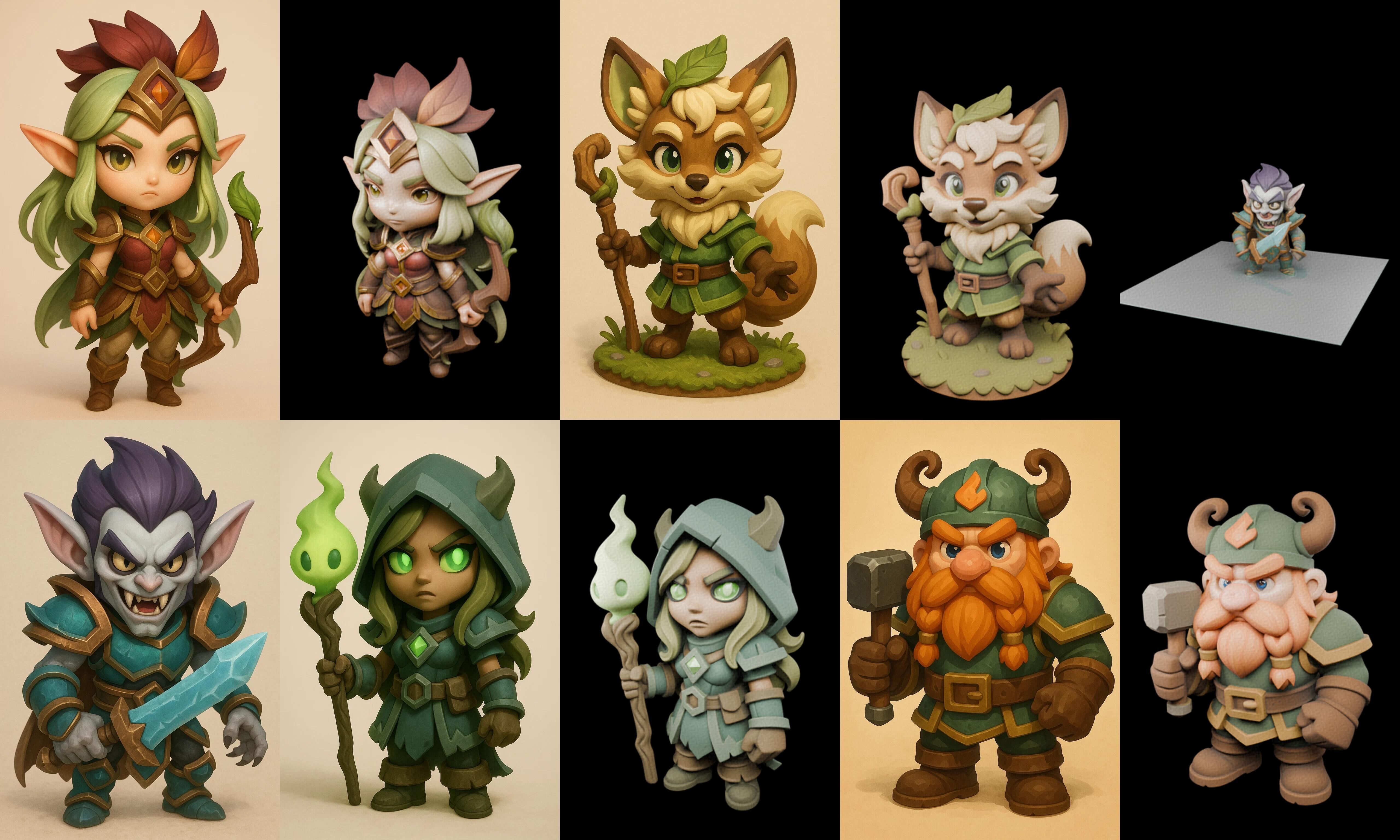 Role Play Fantasy Character bundle 72 pack 77 glb Low-poly 3D model_3