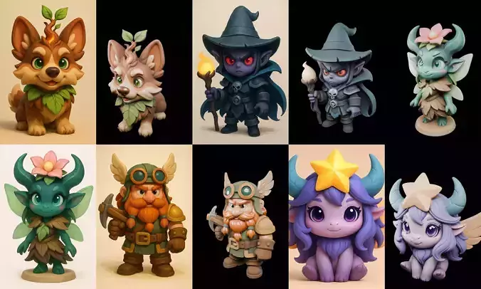 Role Play Fantasy Character bundle 71 pack 100 glb