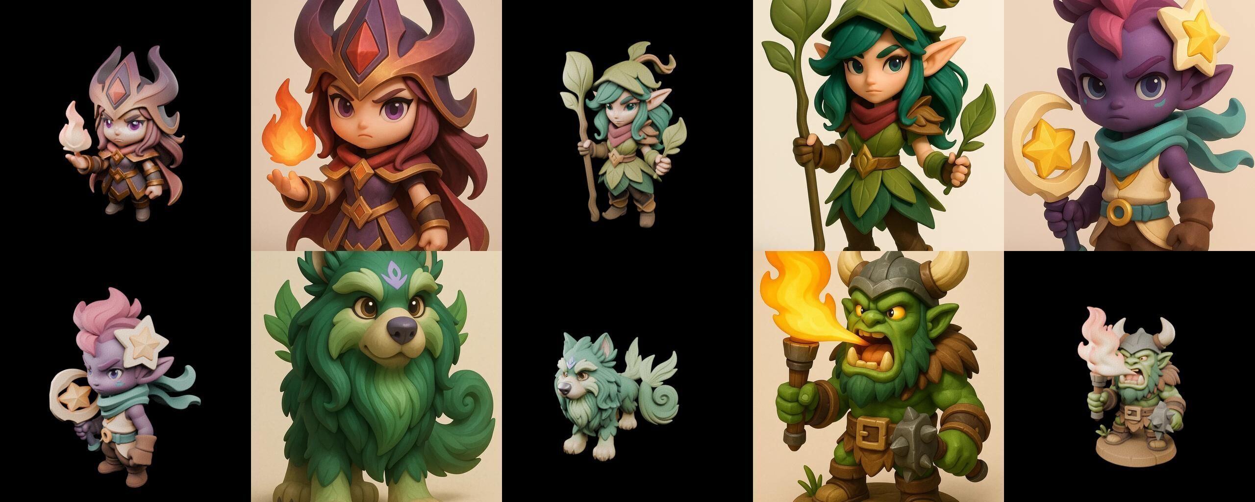 Role Play Fantasy Character bundle 71 pack 100 glb Low-poly 3D model_15