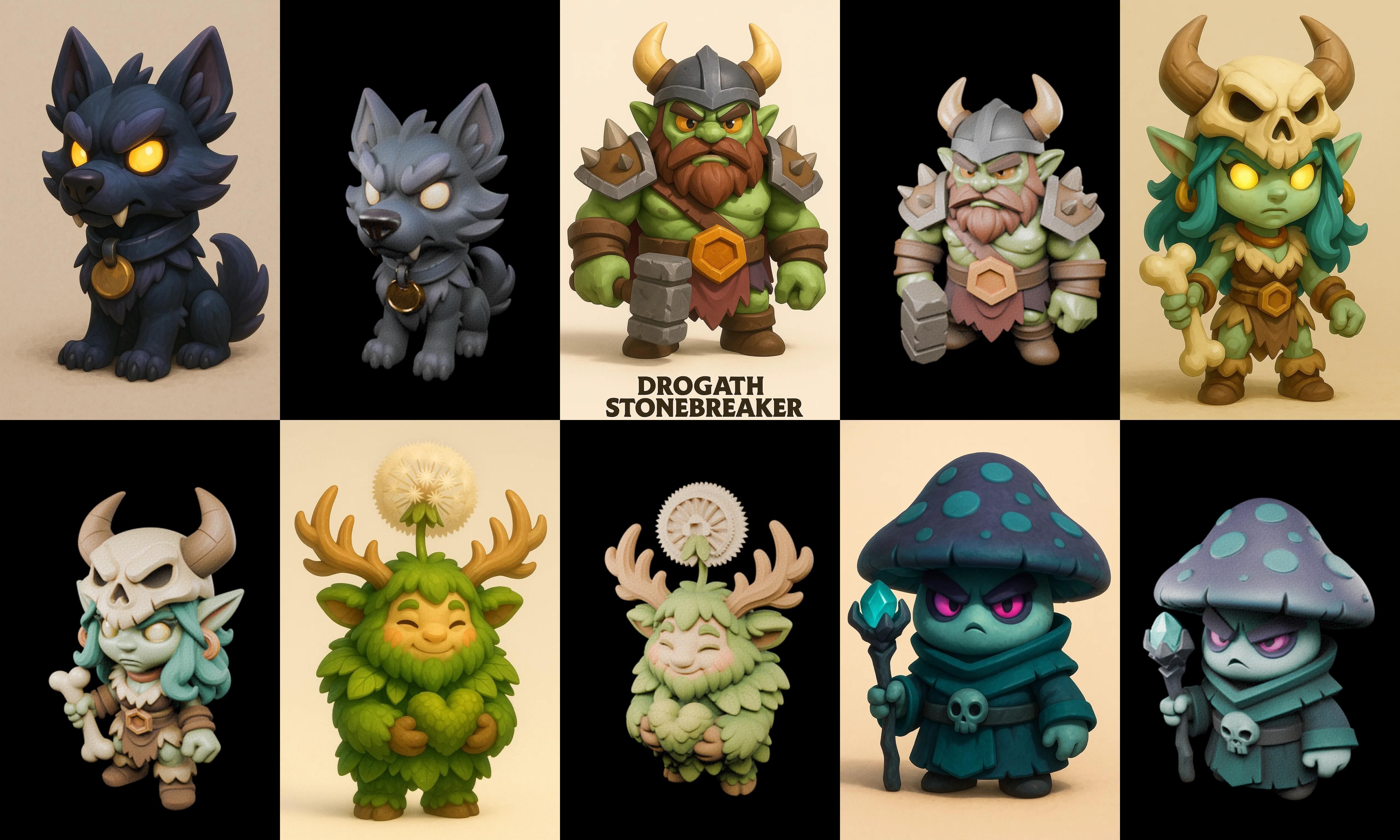 Role Play Fantasy Character bundle 71 pack 100 glb Low-poly 3D model_18