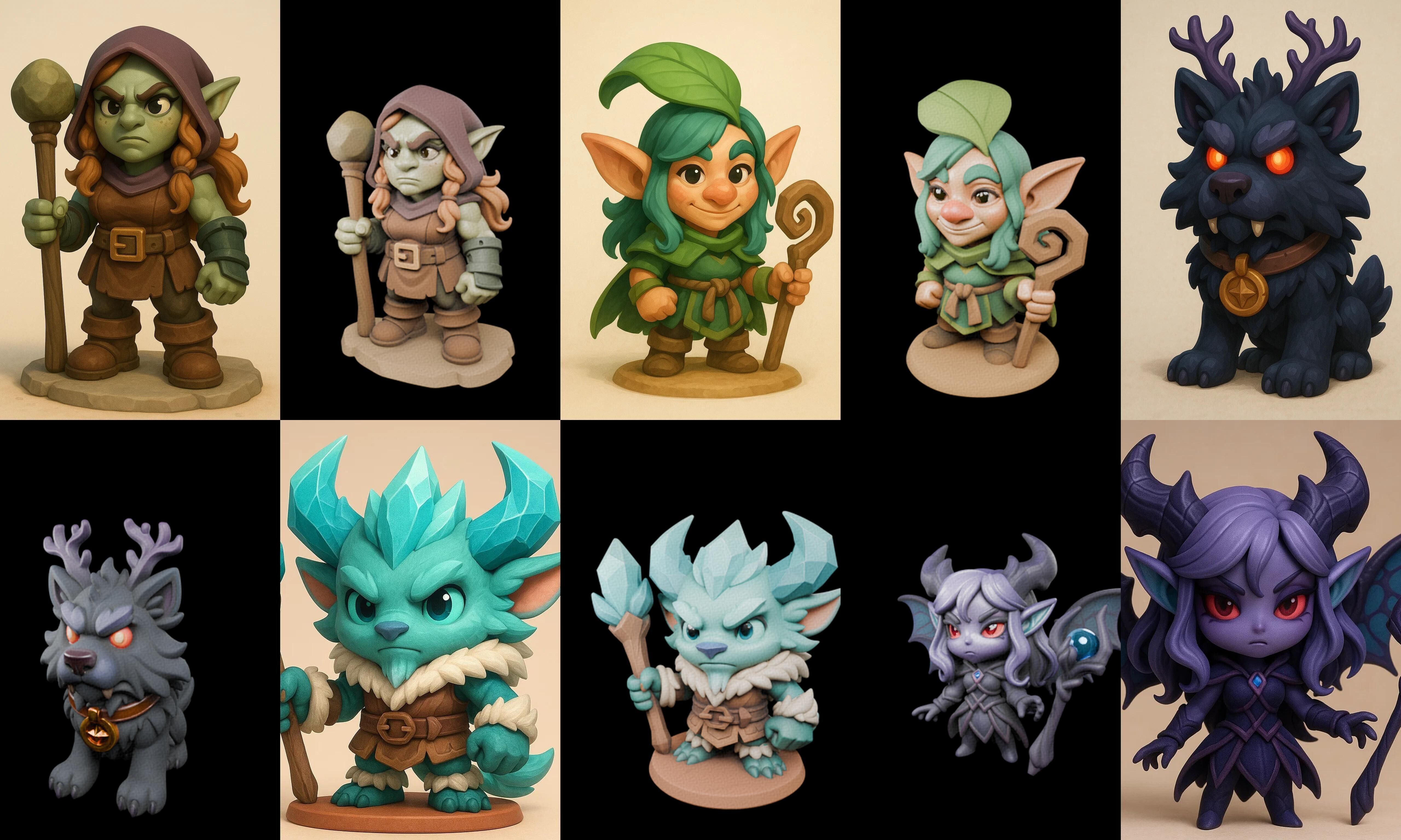 Role Play Fantasy Character bundle 71 pack 100 glb Low-poly 3D model_8