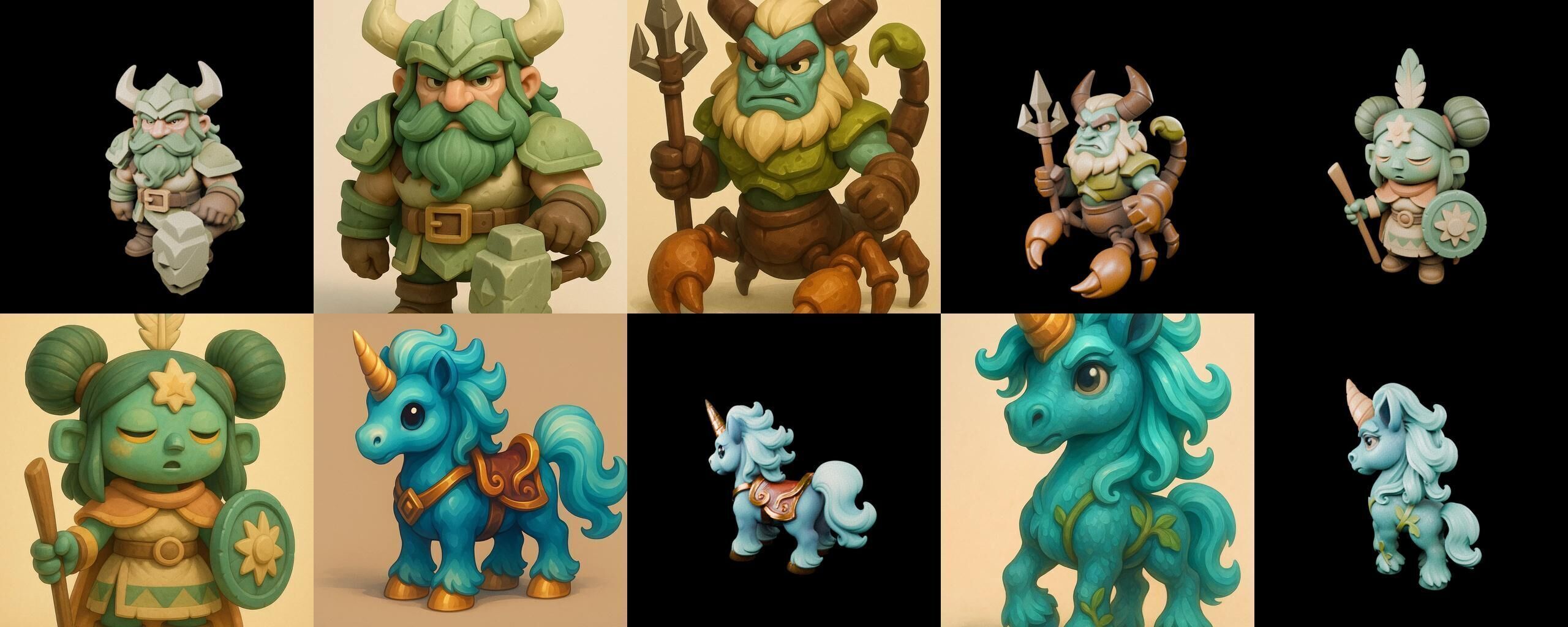 Role Play Fantasy Character bundle 70 pack 100 glb Low-poly 3D model_15