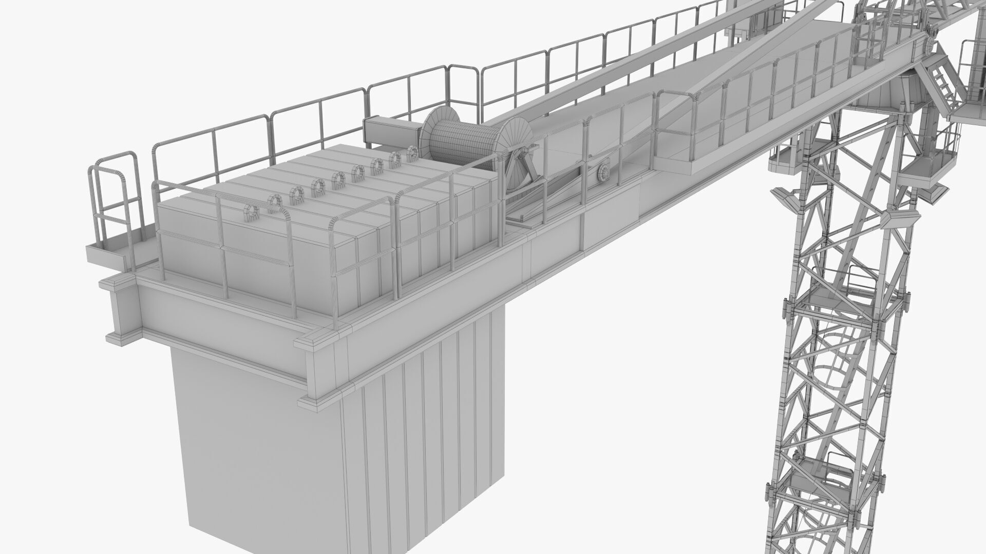 Tower Crane Low-poly 3D model_3