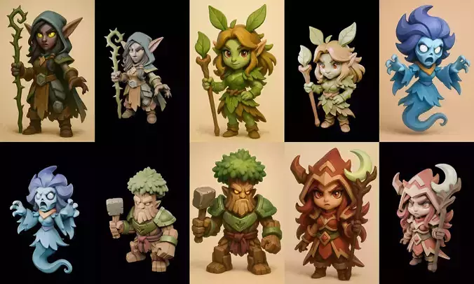 Role Play Fantasy Character bundle 65 pack 100 glb