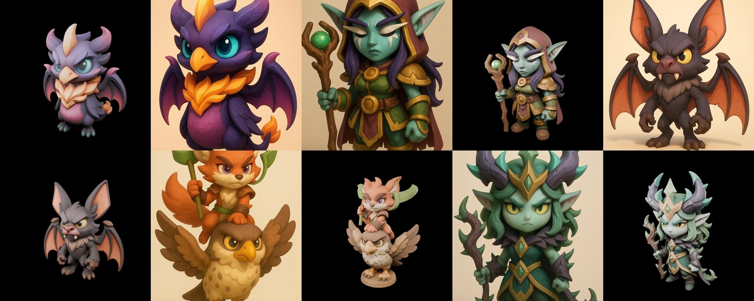 Role Play Fantasy Character bundle 65 pack 100 glb Low-poly 3D model_11