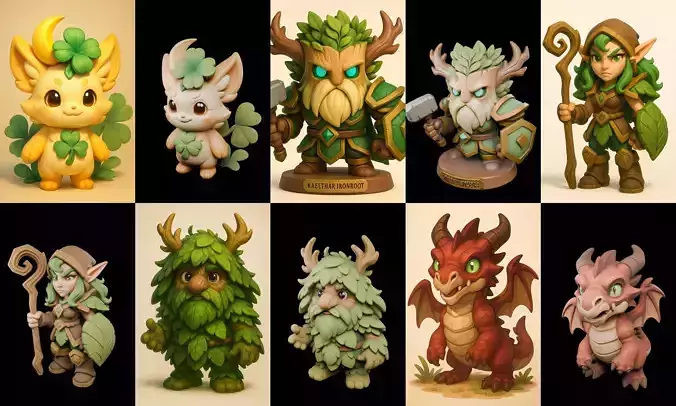 Role Play Fantasy Character bundle 63 pack 100 glb