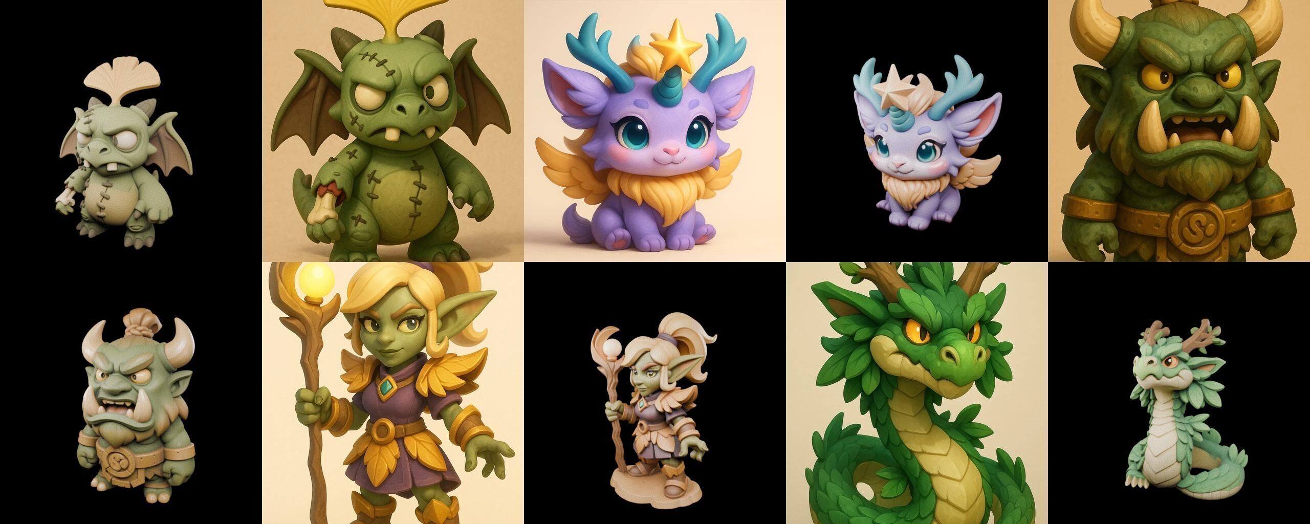 Role Play Fantasy Character bundle 62 pack 100 glb Low-poly 3D model_1