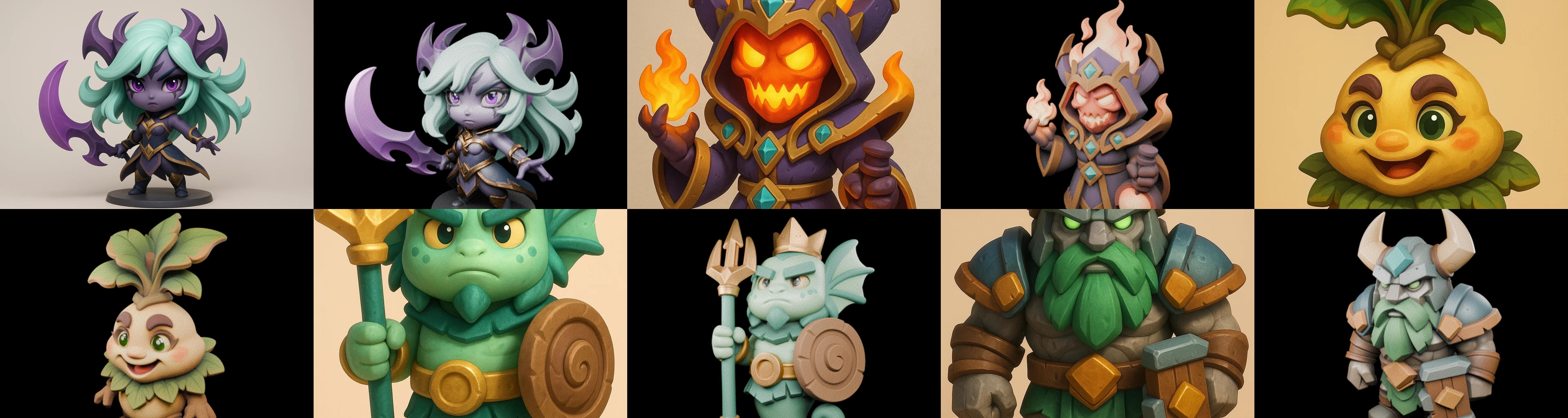 Role Play Fantasy Character bundle 59 pack 100 glb Low-poly 3D model_1